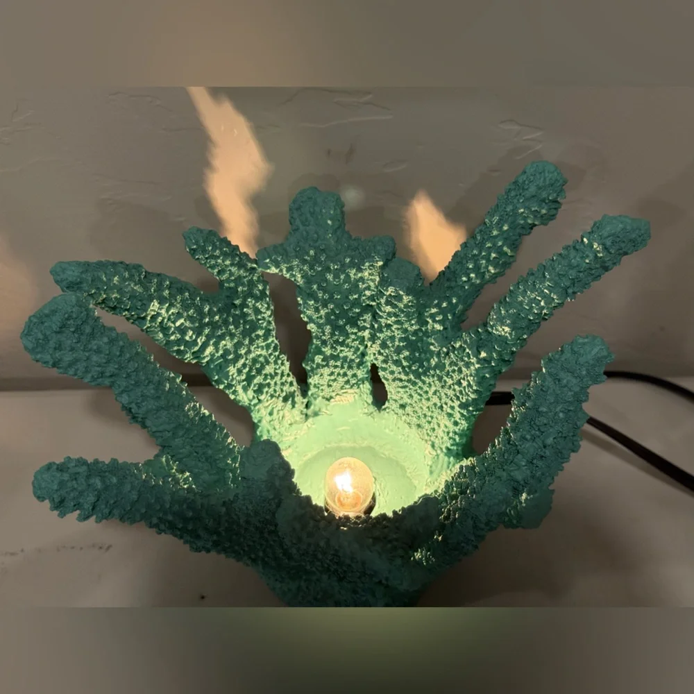 Faux Coral Light Coral Lamp Night Light Coastal Decor Coral Centerpiece Statment